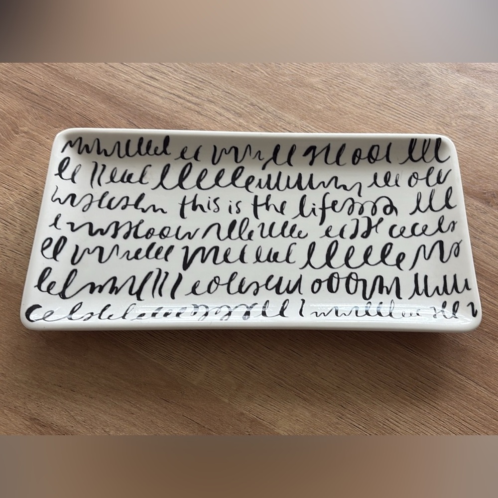 kate spade Script Rectangular Trinket Tray - Picture 2 of 2